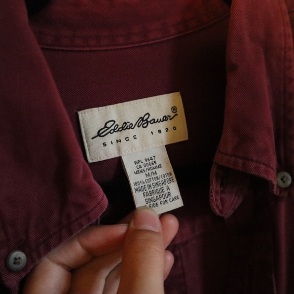 Eddie Bauer vintage red oversized button up - Picture 5 of 6
